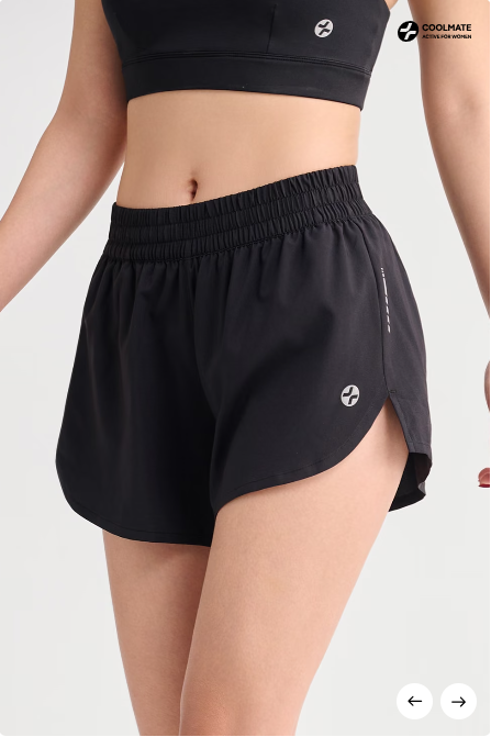 Quần shorts nữ chạy bộ 2 lớp Pace shorts 3.5IN