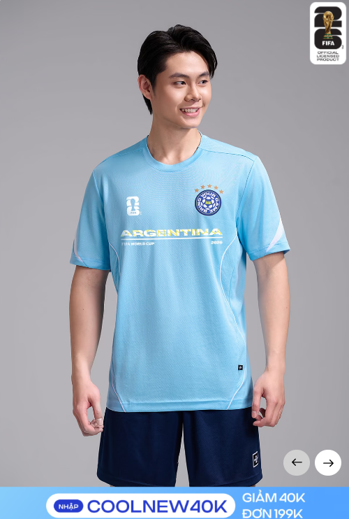 Áo thun phối tay Exdry Performance World Cup Argentina